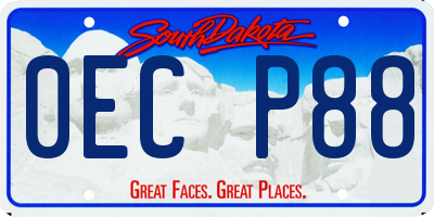 SD license plate 0ECP88