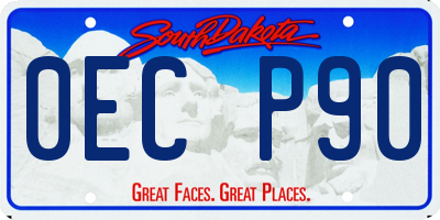 SD license plate 0ECP90