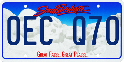 SD license plate 0ECQ70