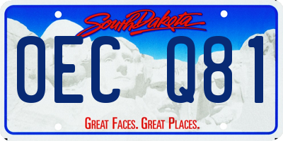 SD license plate 0ECQ81