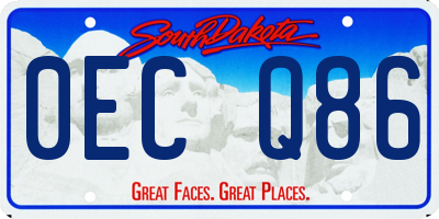 SD license plate 0ECQ86