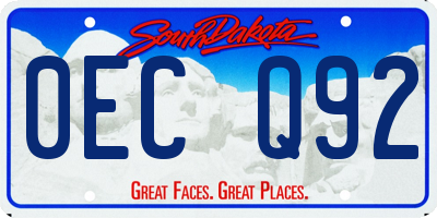 SD license plate 0ECQ92