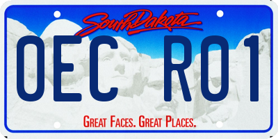 SD license plate 0ECR01