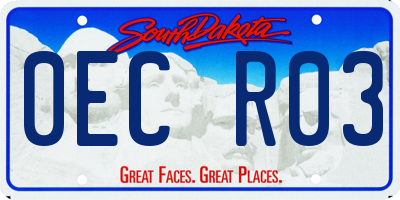 SD license plate 0ECR03
