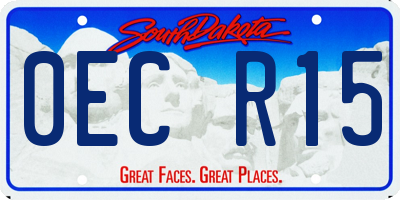 SD license plate 0ECR15