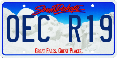 SD license plate 0ECR19