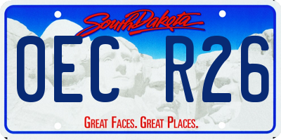 SD license plate 0ECR26