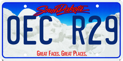 SD license plate 0ECR29