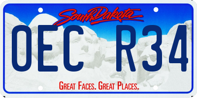 SD license plate 0ECR34