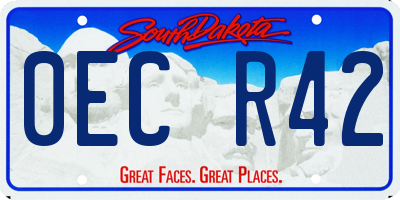 SD license plate 0ECR42
