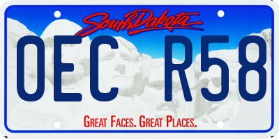 SD license plate 0ECR58