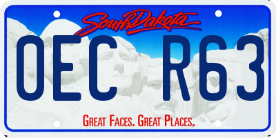 SD license plate 0ECR63