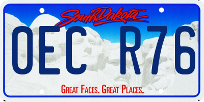 SD license plate 0ECR76
