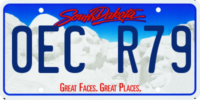 SD license plate 0ECR79