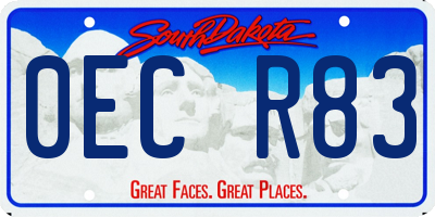 SD license plate 0ECR83