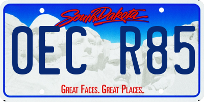 SD license plate 0ECR85