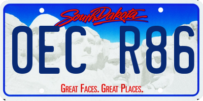 SD license plate 0ECR86