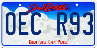 SD license plate 0ECR93