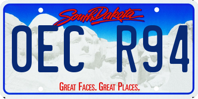 SD license plate 0ECR94