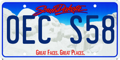 SD license plate 0ECS58