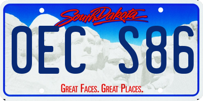 SD license plate 0ECS86
