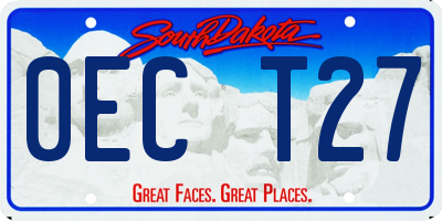SD license plate 0ECT27