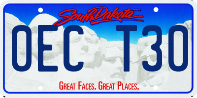 SD license plate 0ECT30