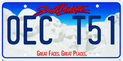 SD license plate 0ECT51