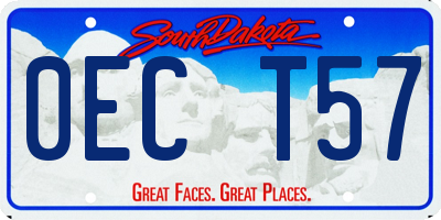 SD license plate 0ECT57
