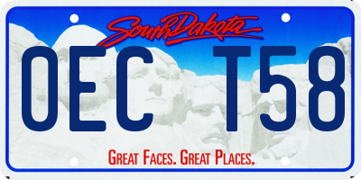 SD license plate 0ECT58