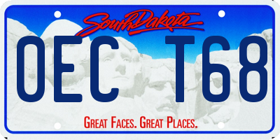 SD license plate 0ECT68