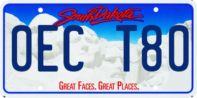 SD license plate 0ECT80