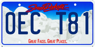 SD license plate 0ECT81