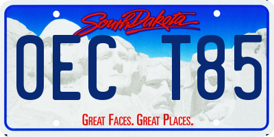 SD license plate 0ECT85