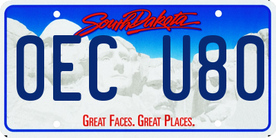 SD license plate 0ECU80