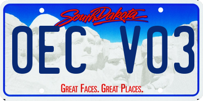 SD license plate 0ECV03