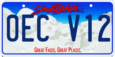 SD license plate 0ECV12