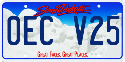 SD license plate 0ECV25