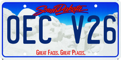 SD license plate 0ECV26
