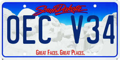 SD license plate 0ECV34
