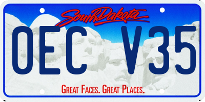 SD license plate 0ECV35