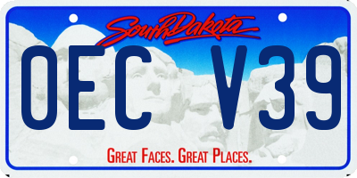 SD license plate 0ECV39