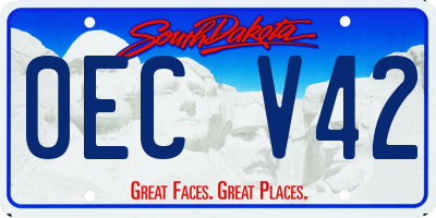 SD license plate 0ECV42