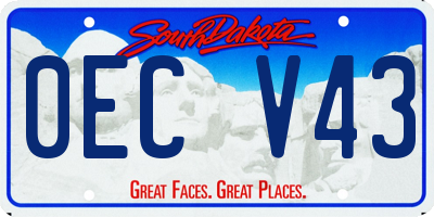 SD license plate 0ECV43