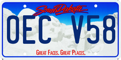 SD license plate 0ECV58