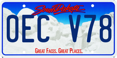 SD license plate 0ECV78