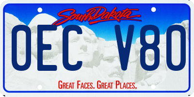 SD license plate 0ECV80