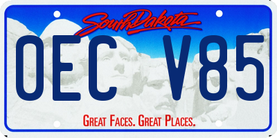 SD license plate 0ECV85