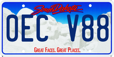 SD license plate 0ECV88