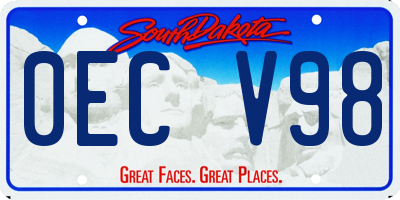 SD license plate 0ECV98